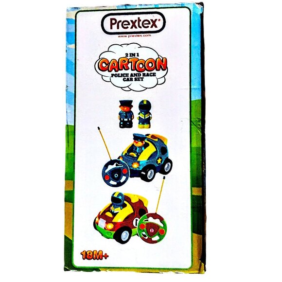 PREXTEX Radio-Control Cartoon Police & Race Car Set w/Light-Sound ~ NEW & TESTED - Picture 14 of 15